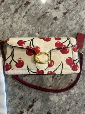 Coach Cherry-Print Leather Tabby Bag